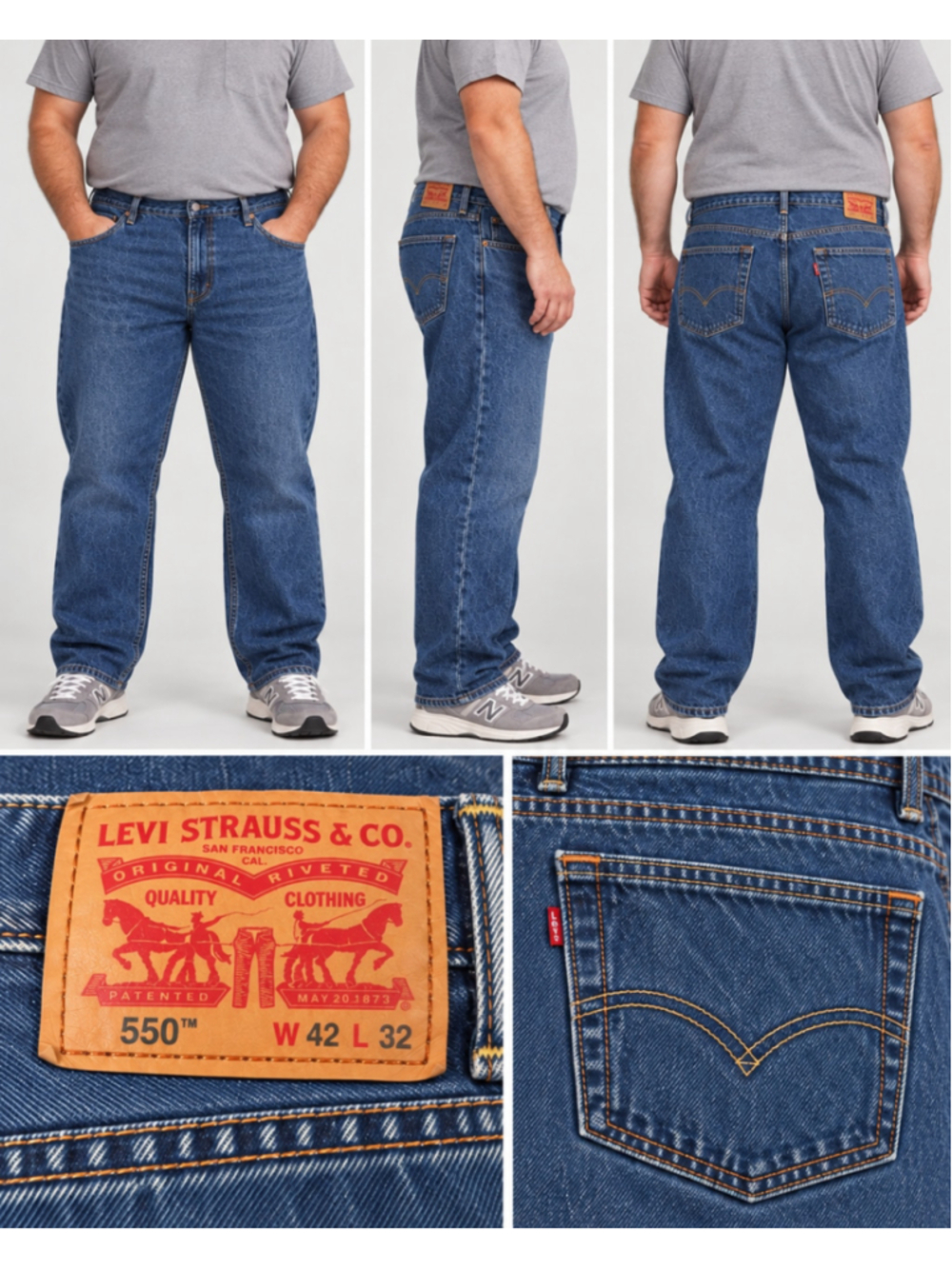 Levi's 550 men's 42x32 Relaxed Fit Tapered leg.